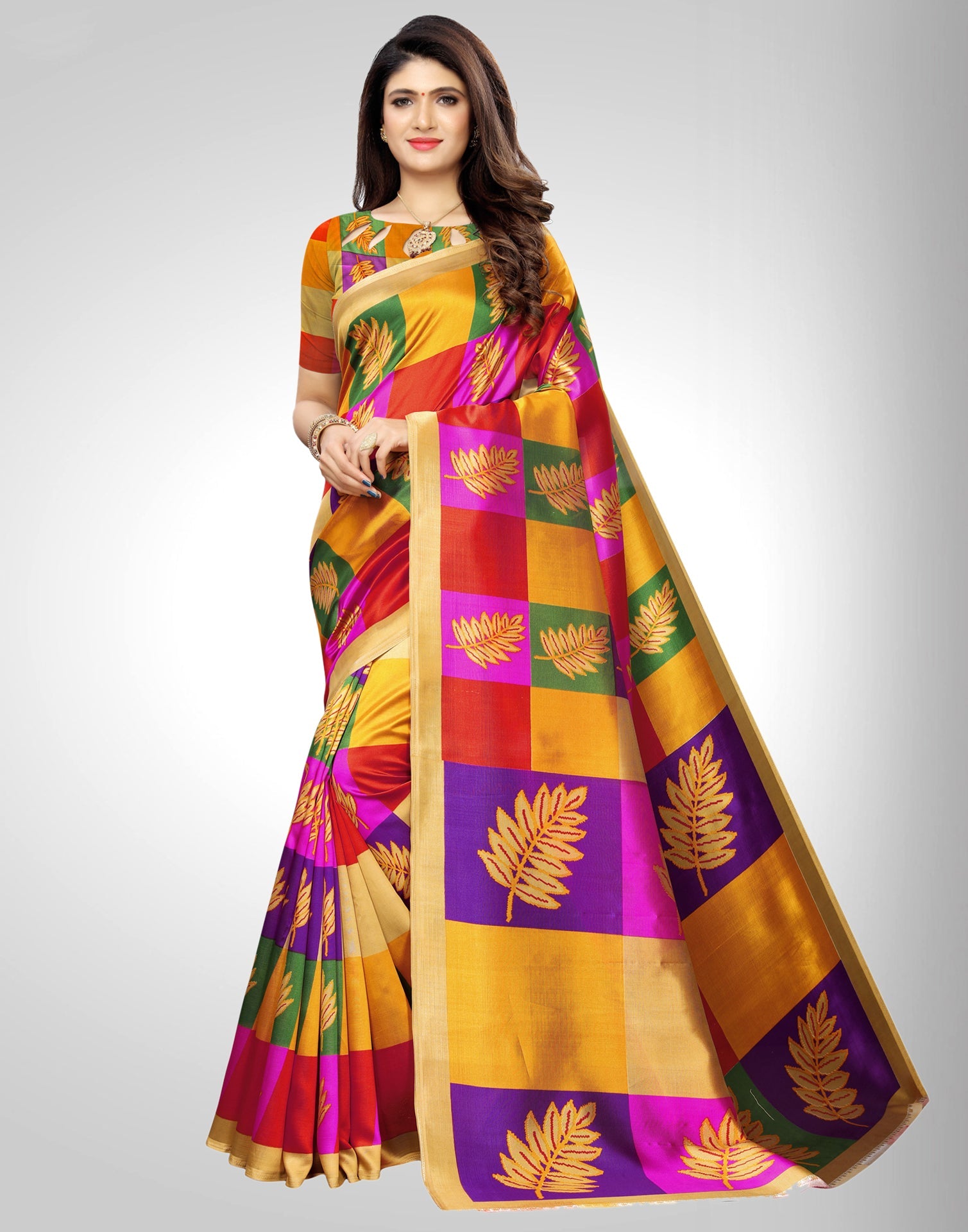 Beige Coloured Poly Silk Printed Casual saree | Sudathi