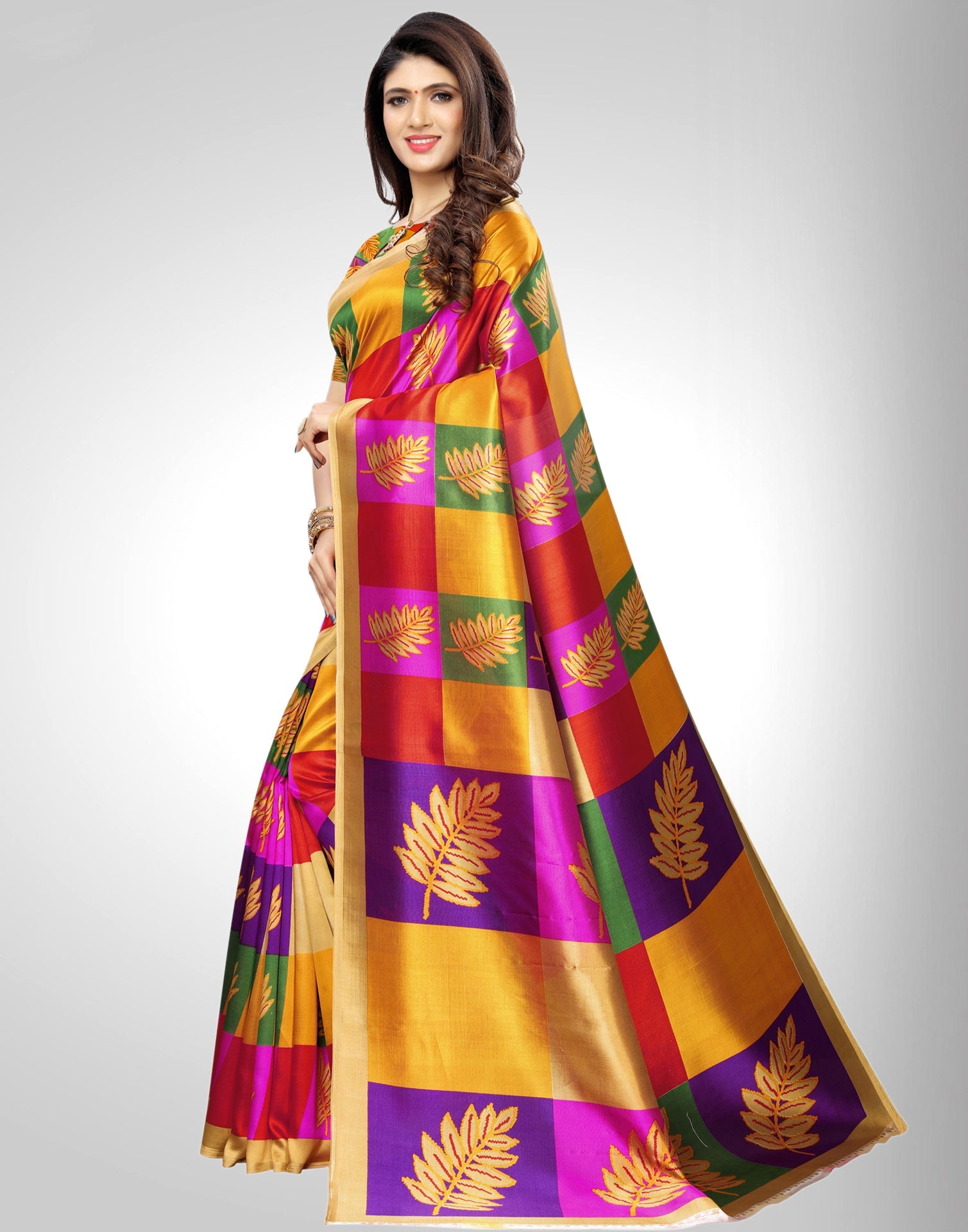 Beige Coloured Poly Silk Printed Casual saree | Sudathi