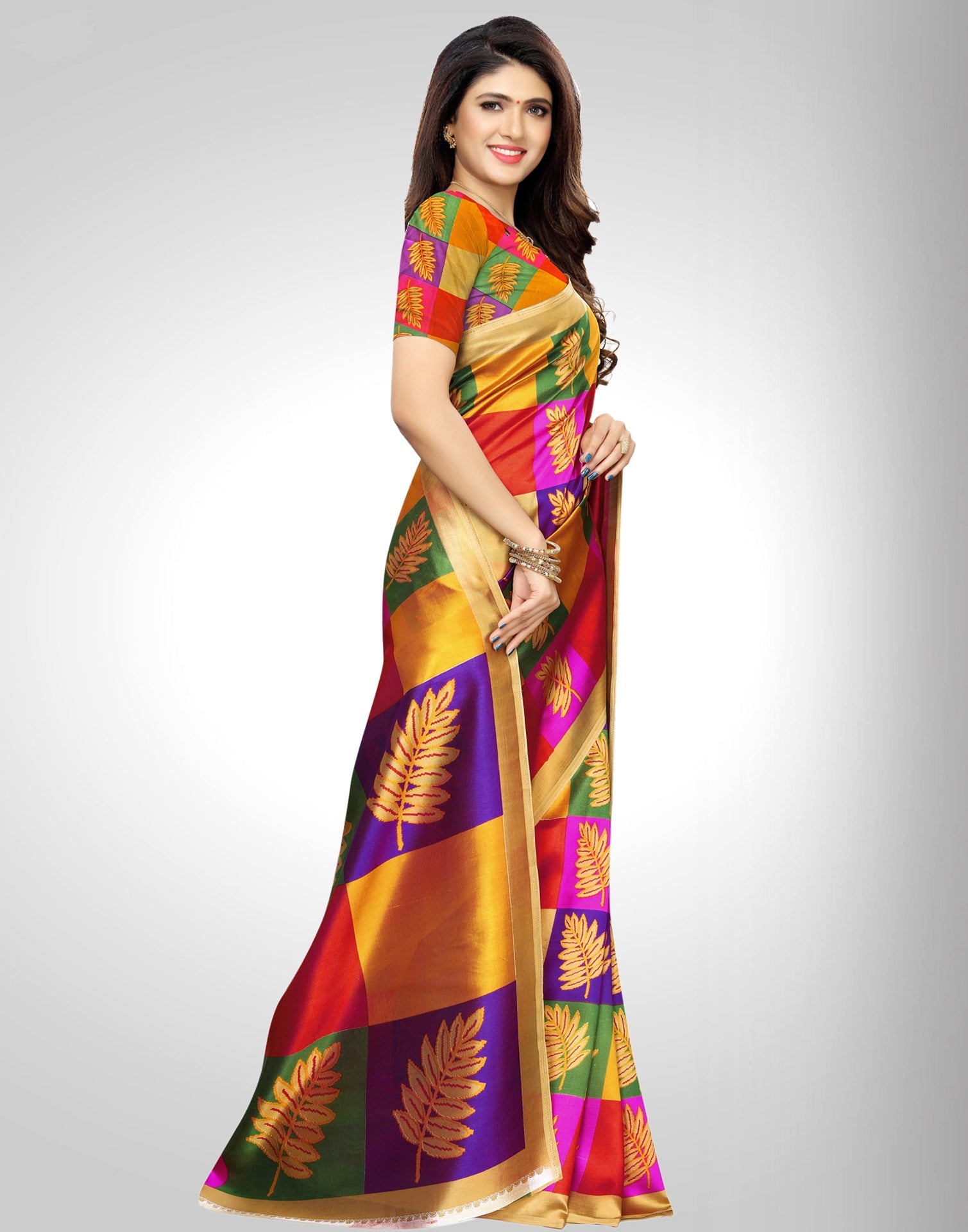 Beige Coloured Poly Silk Printed Casual saree | Sudathi