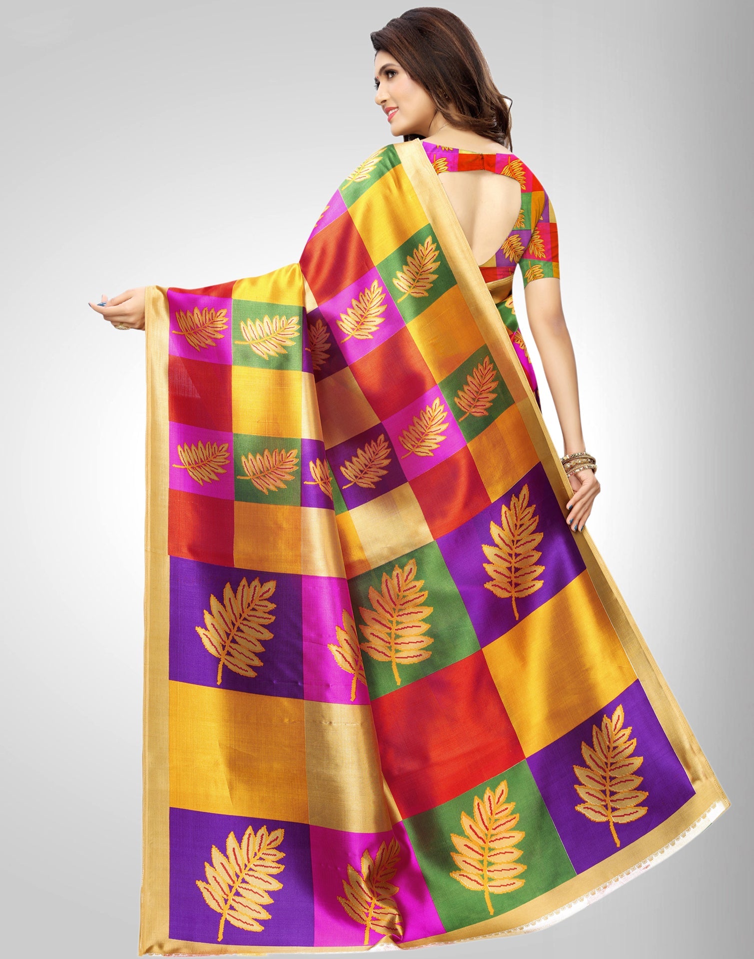 Beige Coloured Poly Silk Printed Casual saree | Sudathi