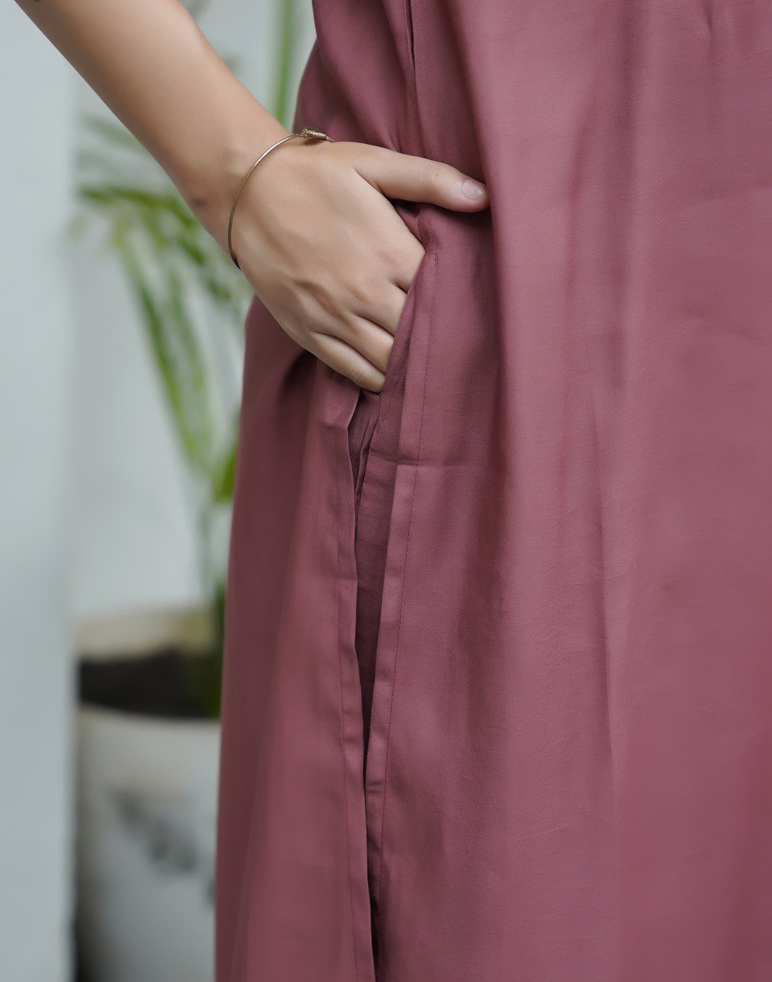 Dusty Pink Silk Sequence Straight Kurta Set with Dupatta