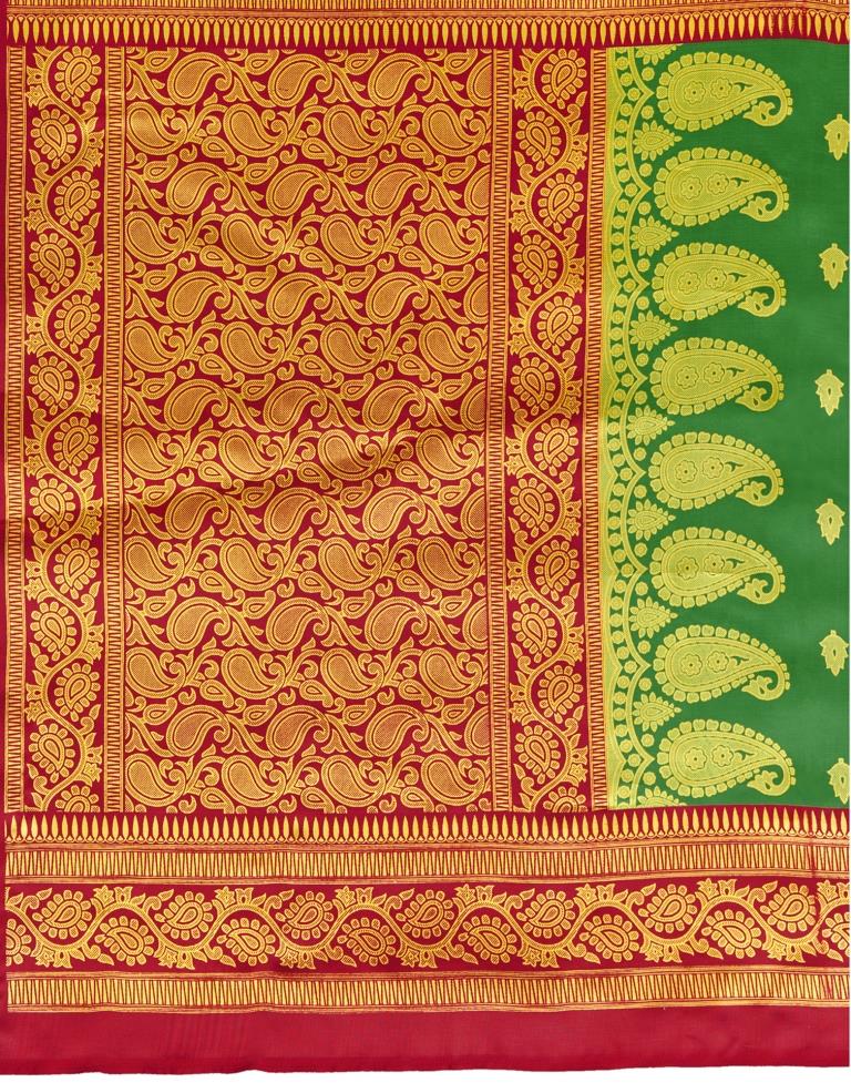 Green Coloured Poly Silk Printed Partywear saree | Sudathi