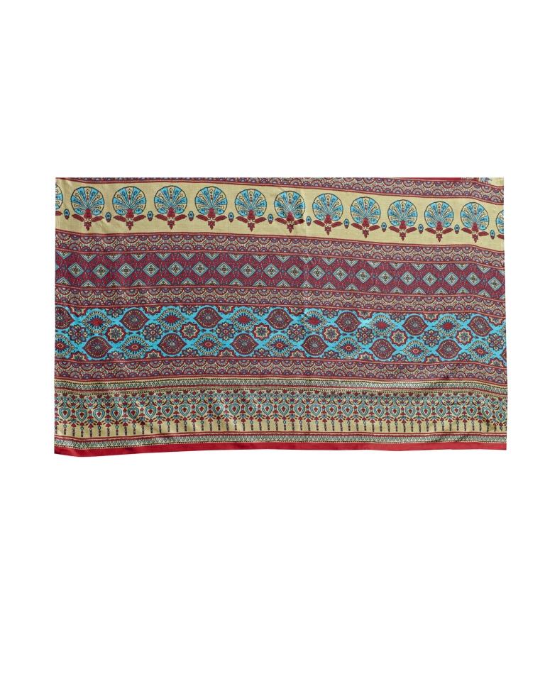 Blue Coloured Poly Silk Printed Casual saree | Sudathi