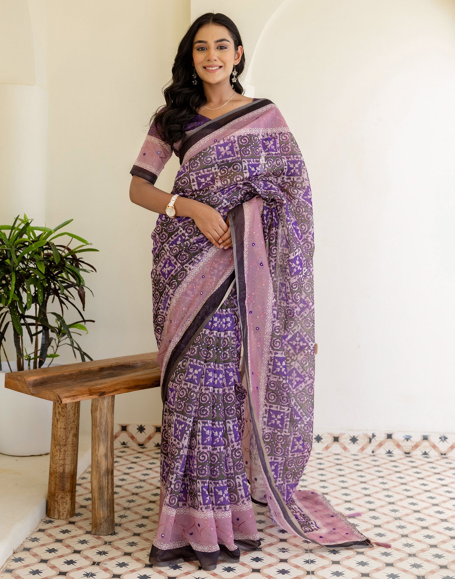 Green Cotton Embroidery Printed Saree