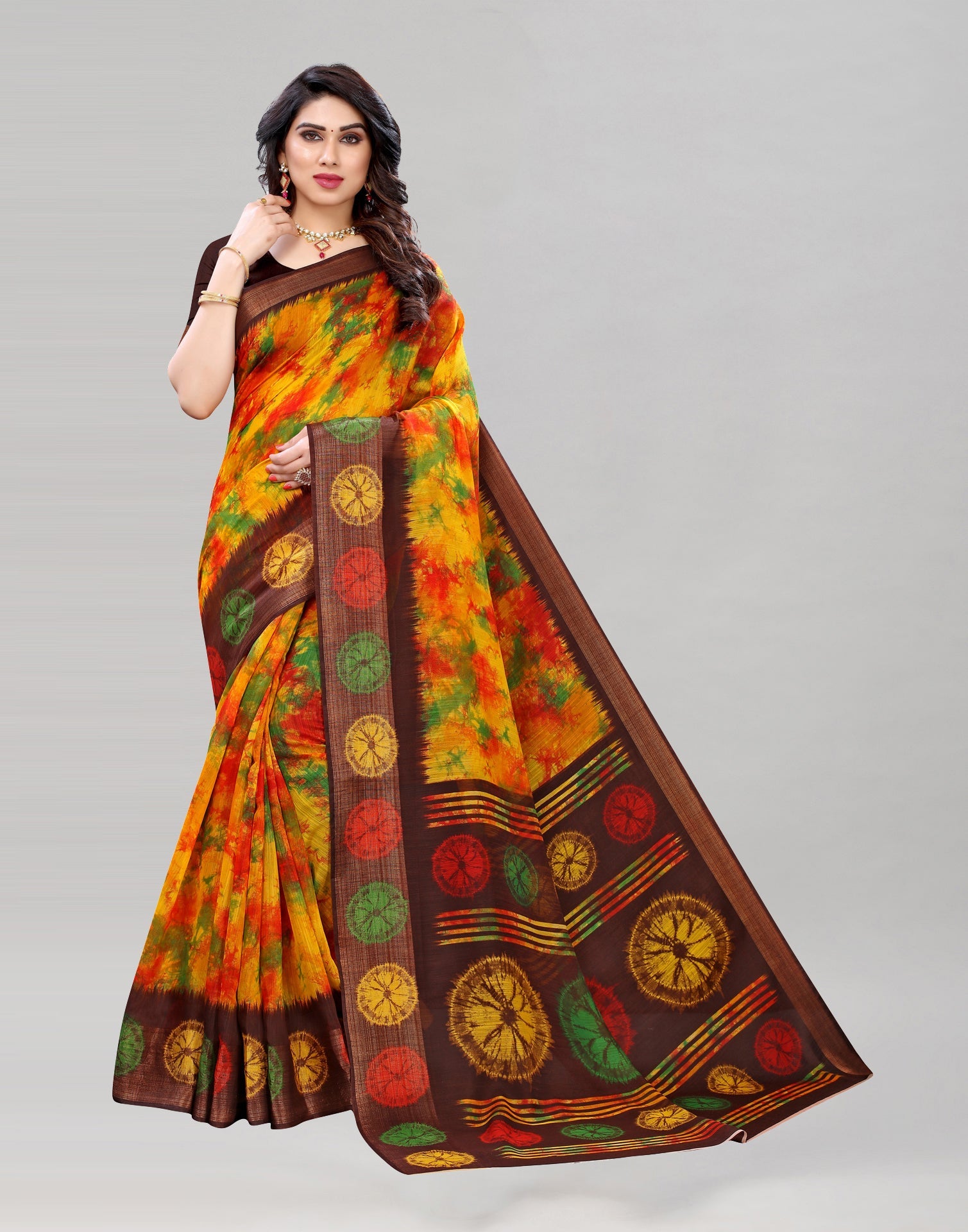 Mustard Yellow Cotton Saree | Sudathi