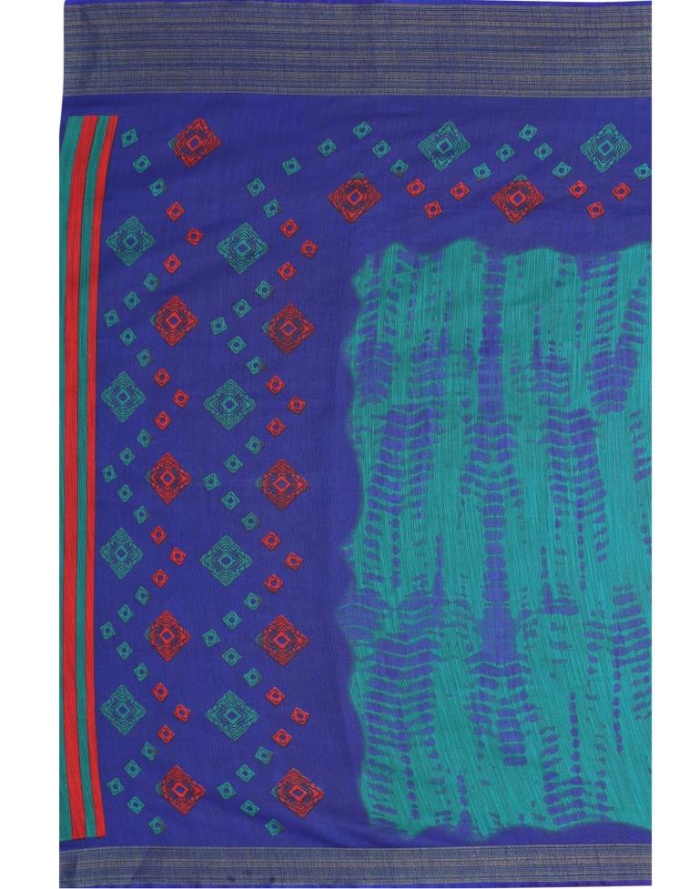 Green Printed Cotton Saree | Sudathi