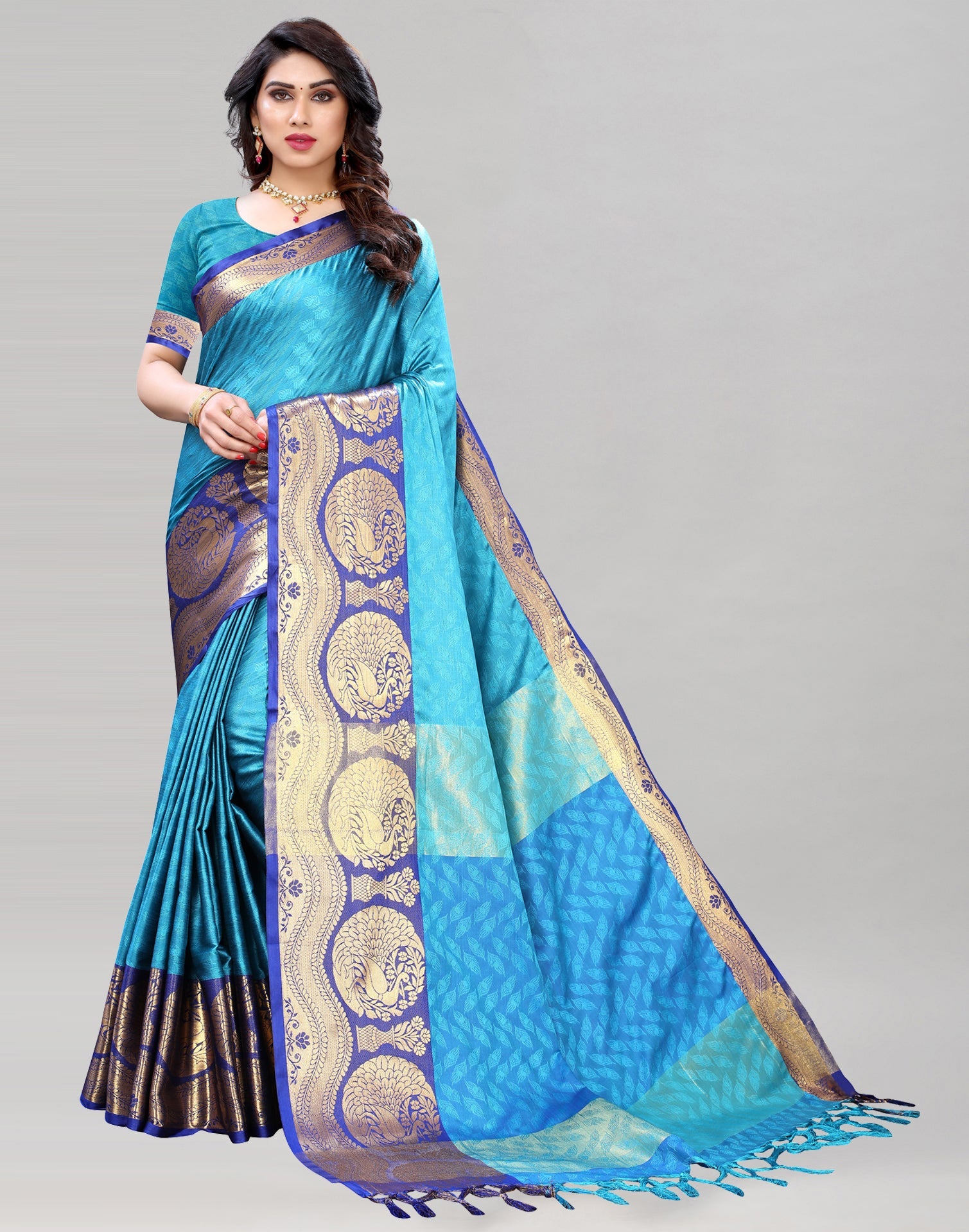 Turkish Blue Silk Saree | Sudathi