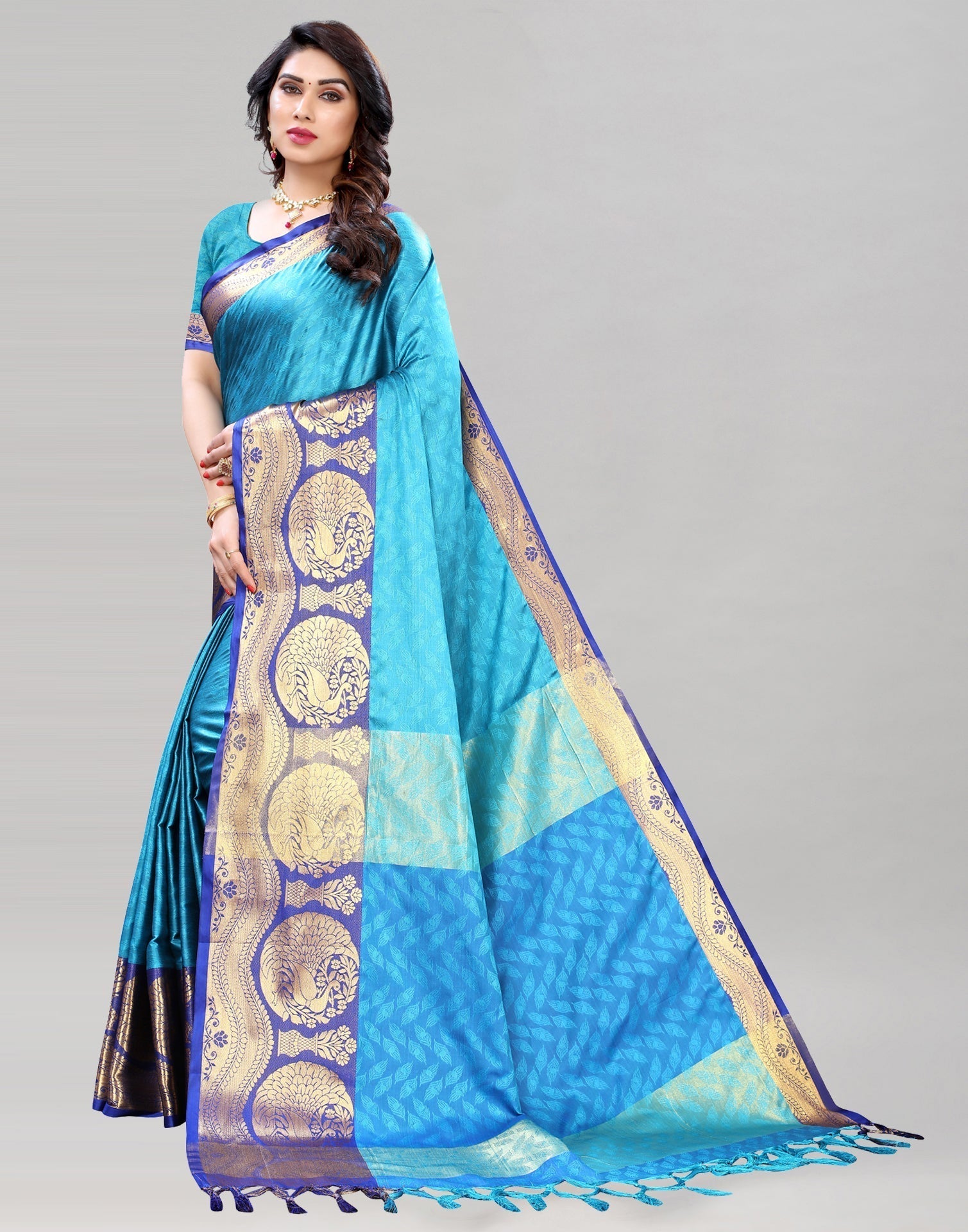Turkish Blue Silk Saree | Sudathi