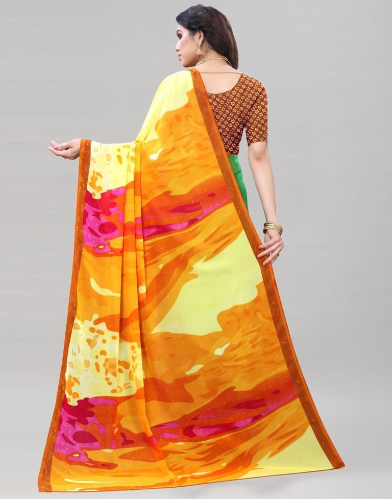 Blue Coloured Georgette Printed Casual saree | Sudathi