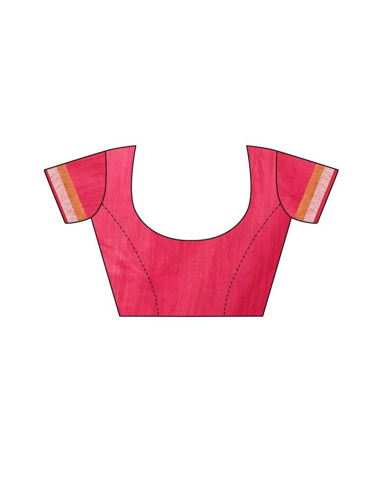 Red Coloured Poly Cotton Self Woven Casual saree | Sudathi