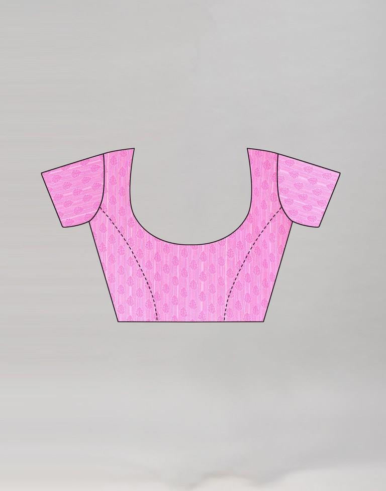 Impressive Pink Printed Saree | Sudathi
