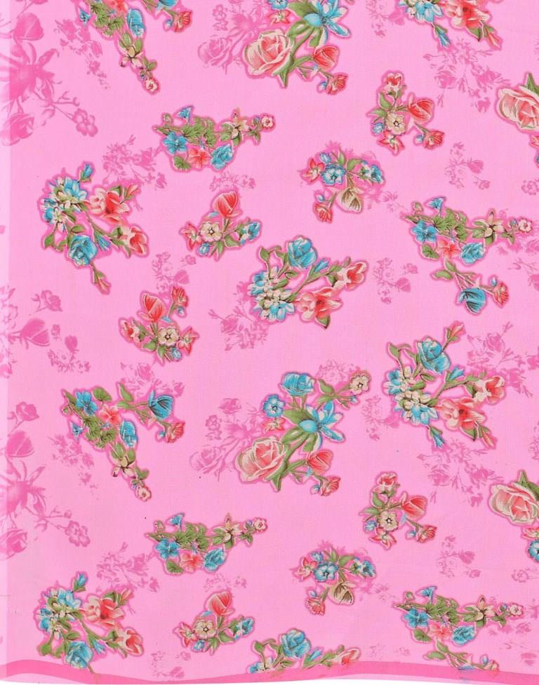 Impressive Pink Printed Saree | Sudathi