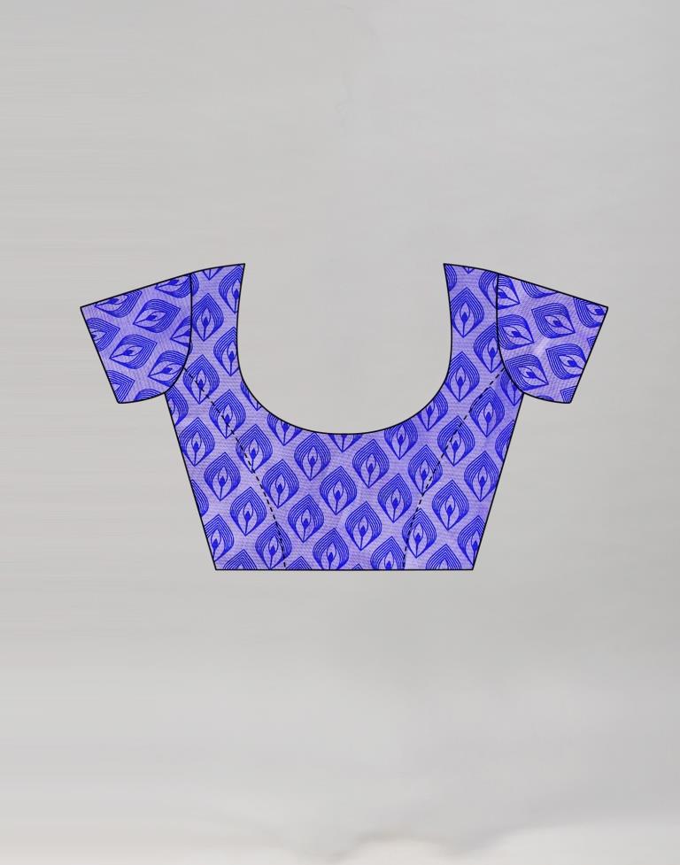 Royal Blue Silk Printed Saree | Sudathi
