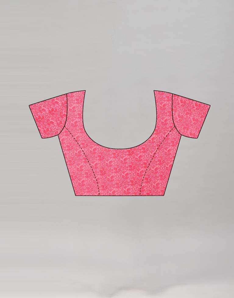 Dynamic Rose Pink Printed Saree | Sudathi