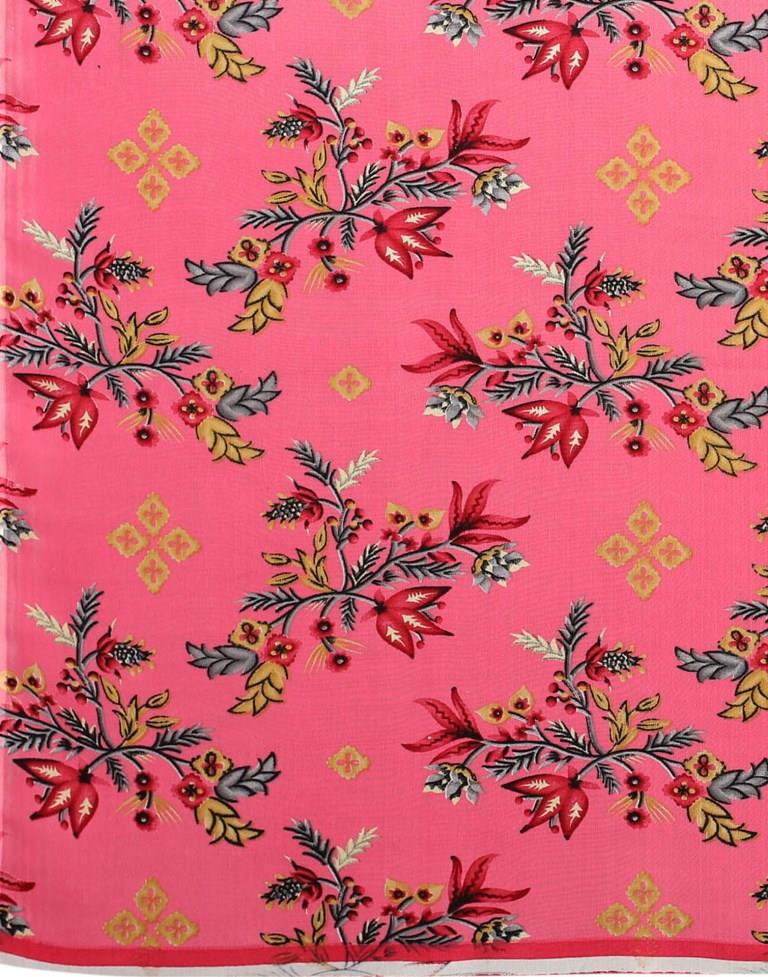 Dynamic Rose Pink Printed Saree | Sudathi