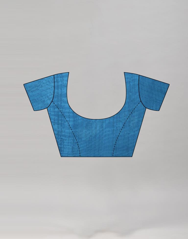 Fab Blue Printed Saree | Sudathi