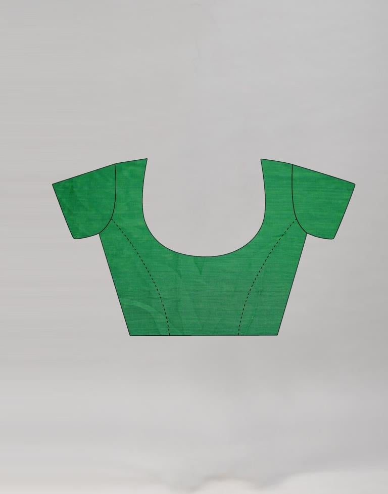 Impressive Green Printed Chiffon Saree | Sudathi