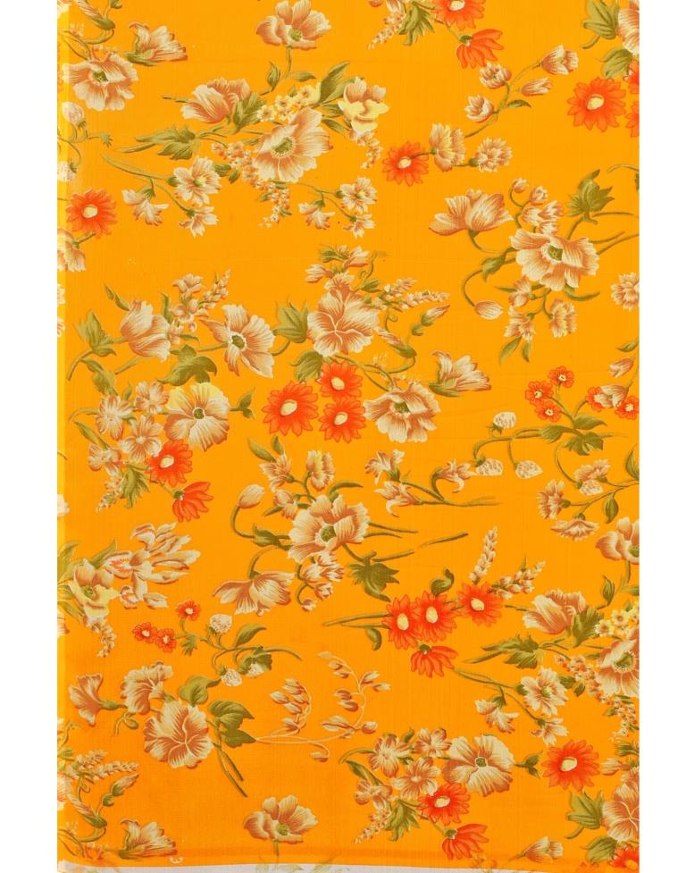 Turmeric Yellow Printed Saree | Sudathi