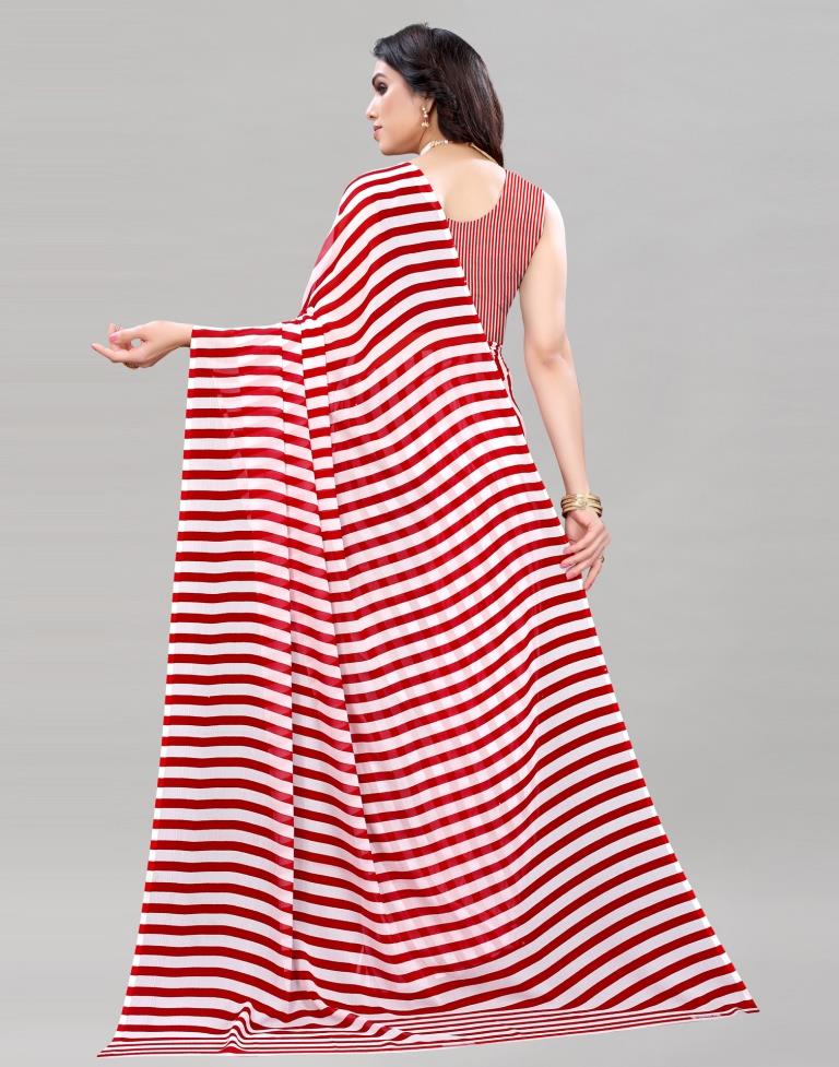 Red Printed Saree | Sudathi