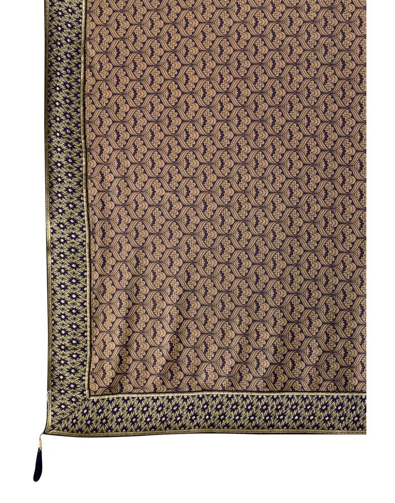 Brown Coloured Lycra Foil Printed Saree | Sudathi