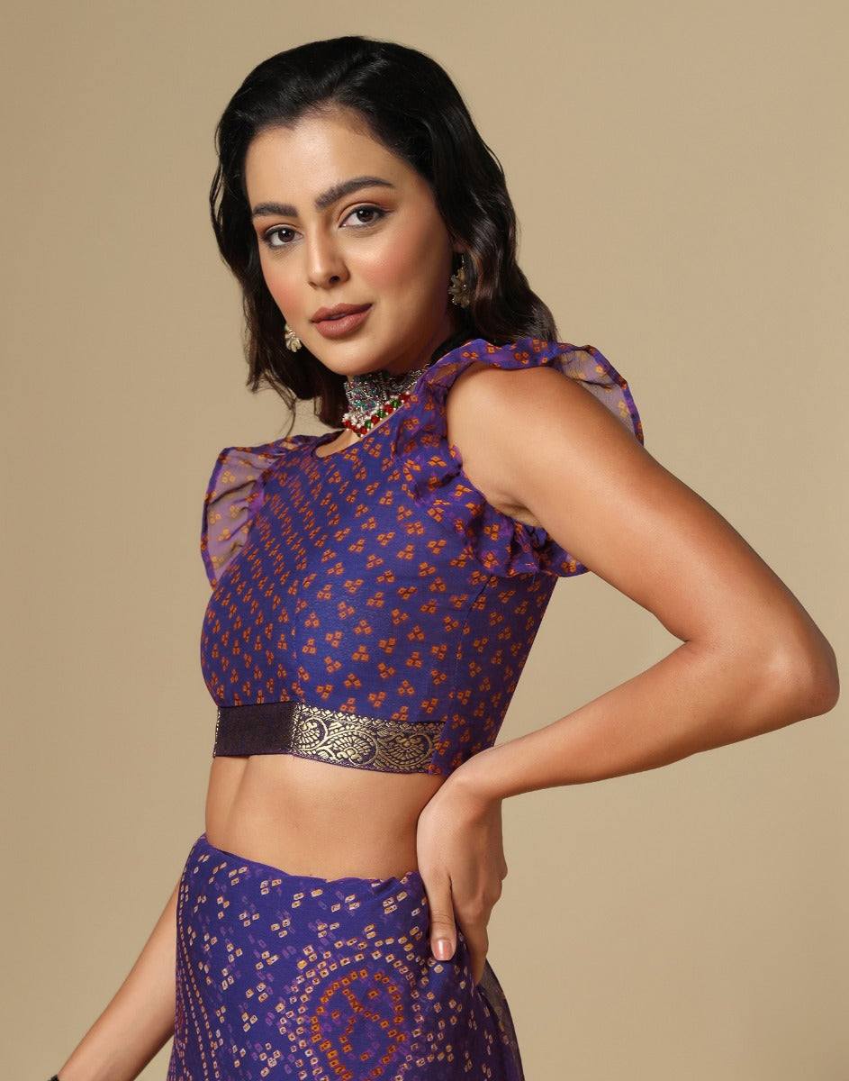 Violet Bandhani Saree | Sudathi