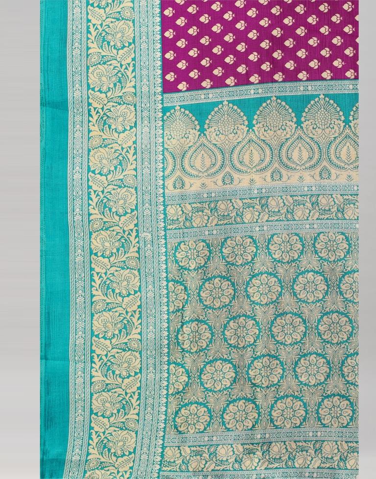 Rama Green Coloured Poly Silk Printed Saree | Sudathi