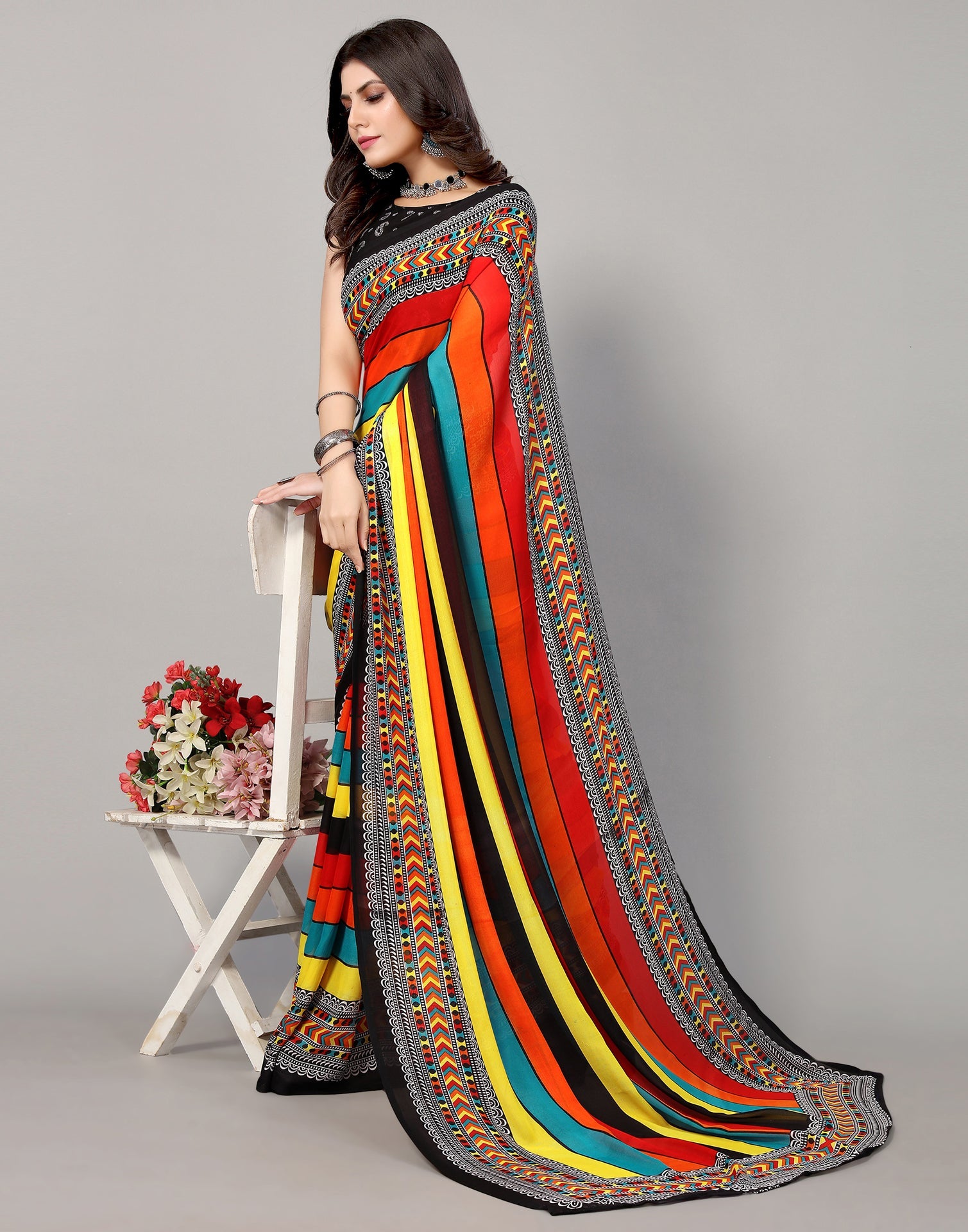 Multicolour Printed Saree | Sudathi