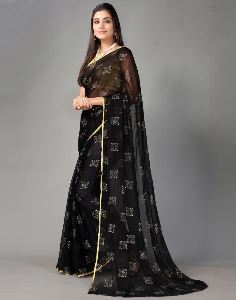 Black Chiffon Saree | Sudathi