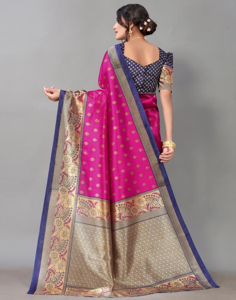 Rani Pink And Beige Silk Saree | Sudathi