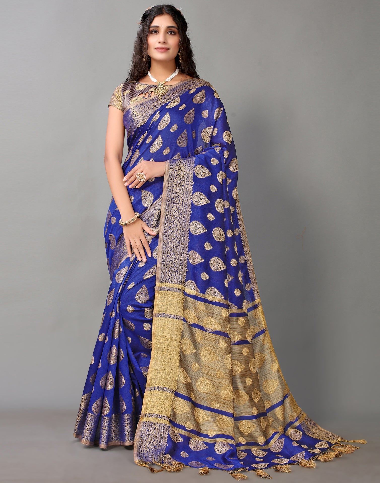 Royal Blue Banarasi Silk Saree | Sudathi