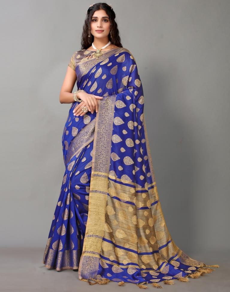 Royal Blue Banarasi Silk Saree | Sudathi
