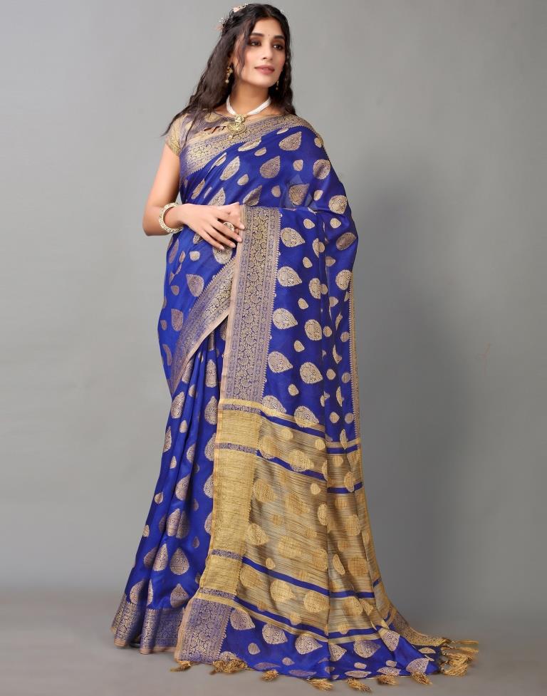 Royal Blue Banarasi Silk Saree | Sudathi