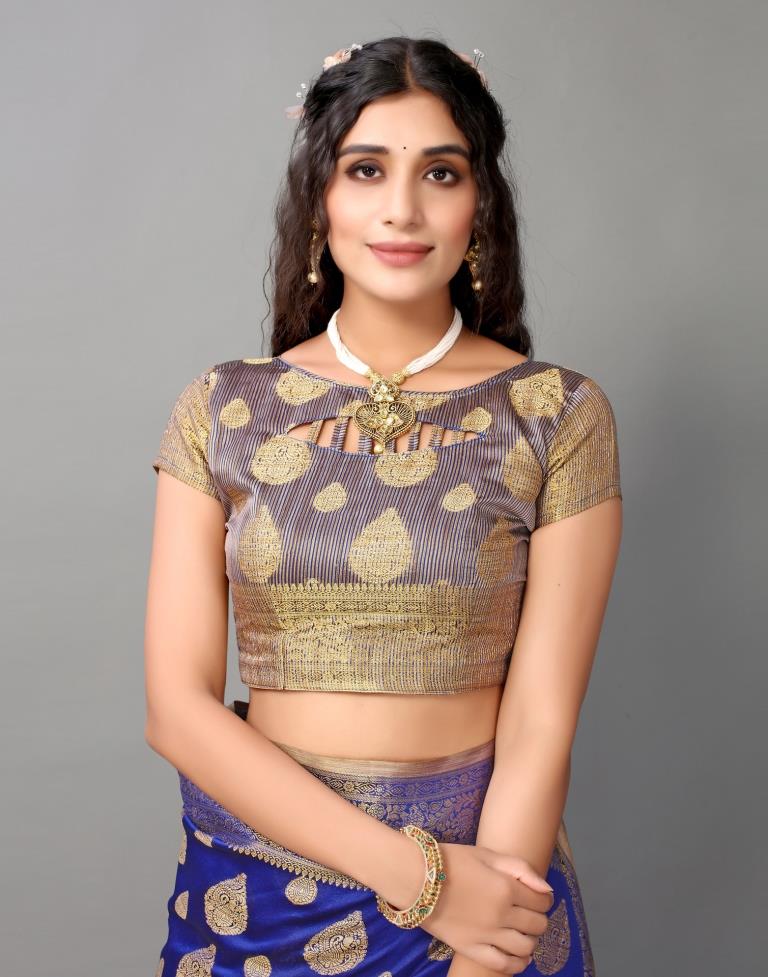 Royal Blue Banarasi Silk Saree | Sudathi