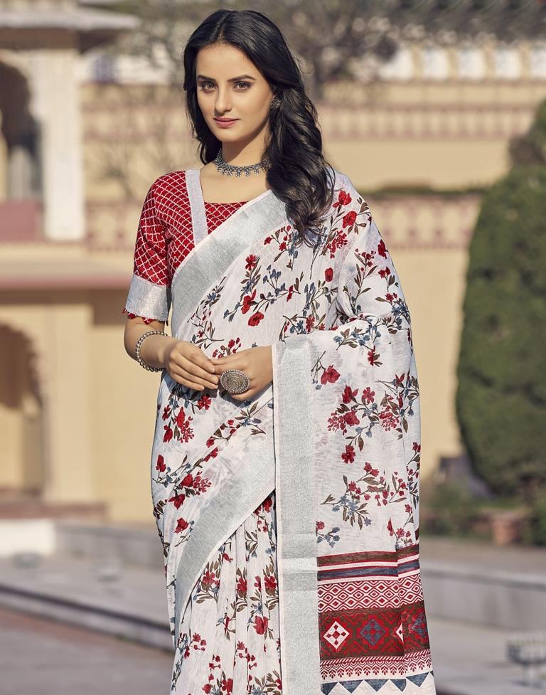 White Cotton Saree | Sudathi
