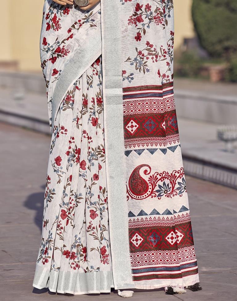 White Cotton Saree | Sudathi