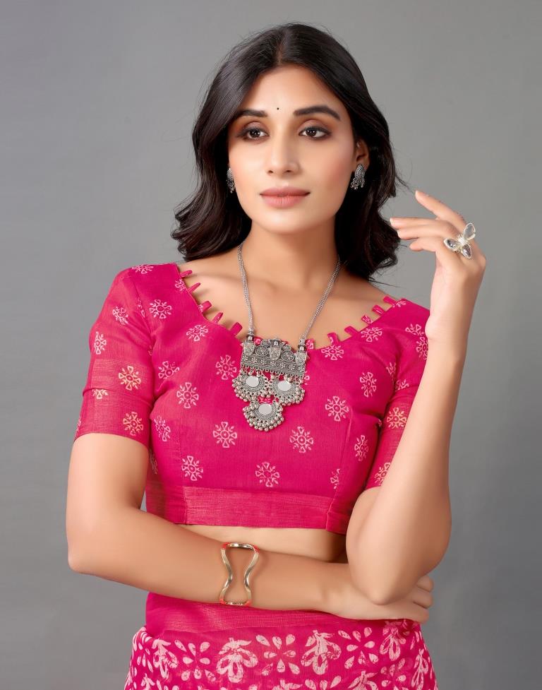 Pink Cotton Saree | Sudathi