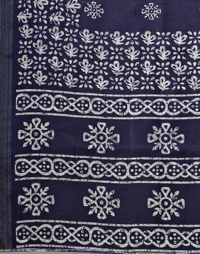 Dark Blue Cotton Saree | Sudathi