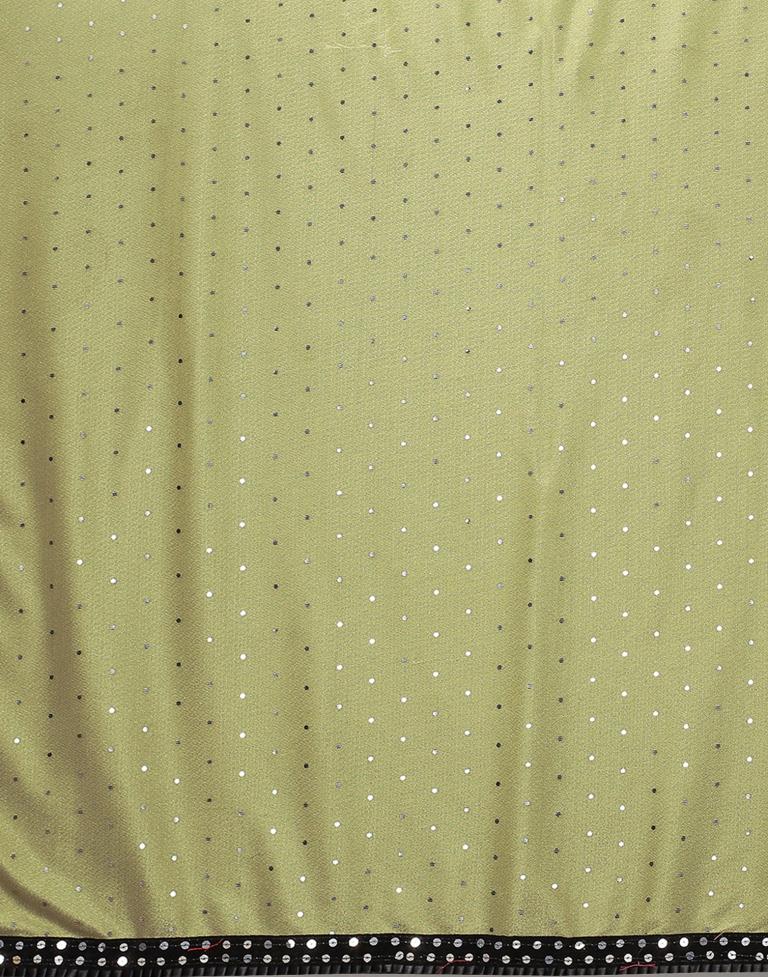 Light Olive Green Sequence Saree | Sudathi