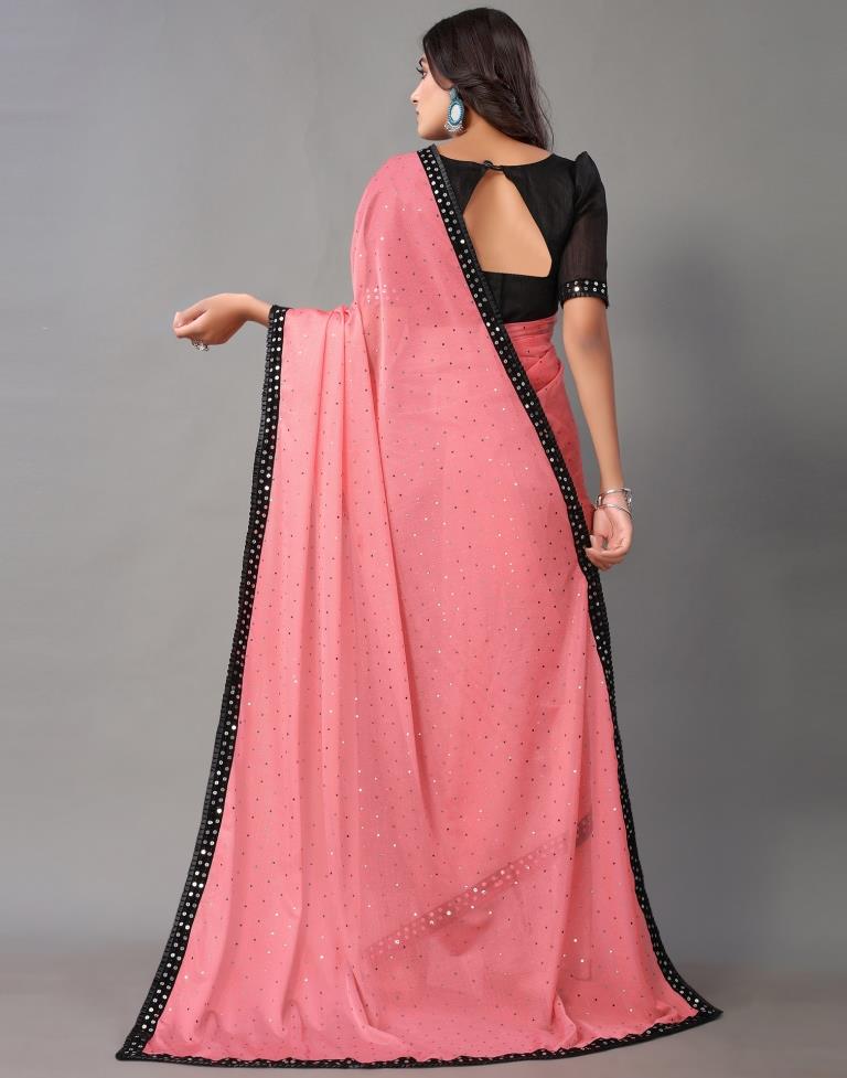 Watermelon Pink Sequence Saree | Sudathi