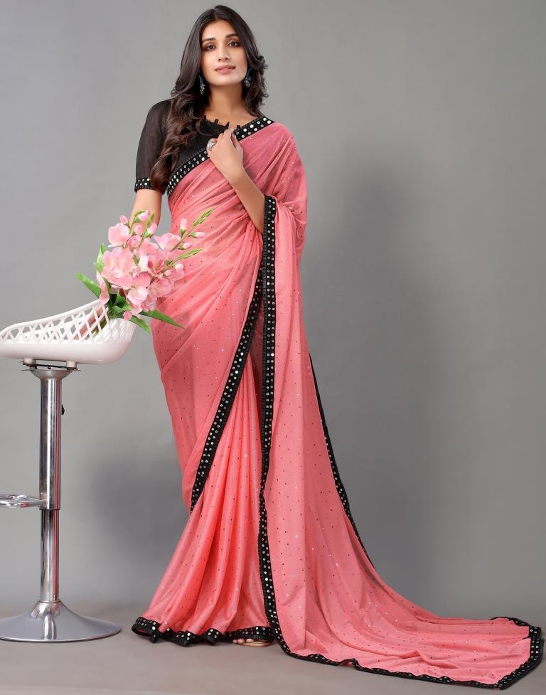 Watermelon Pink Sequence Saree | Sudathi