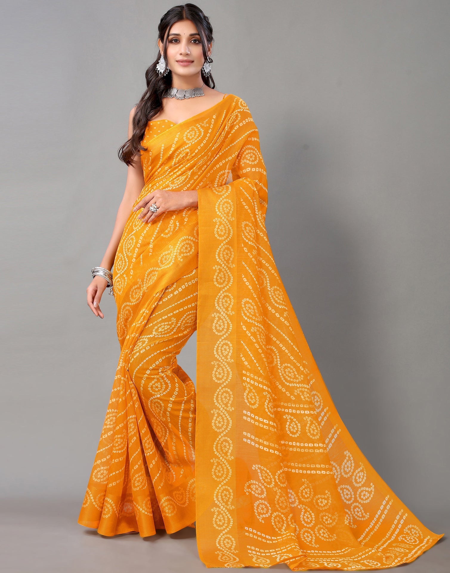 Mustard And Beige Cotton Saree | Sudathi
