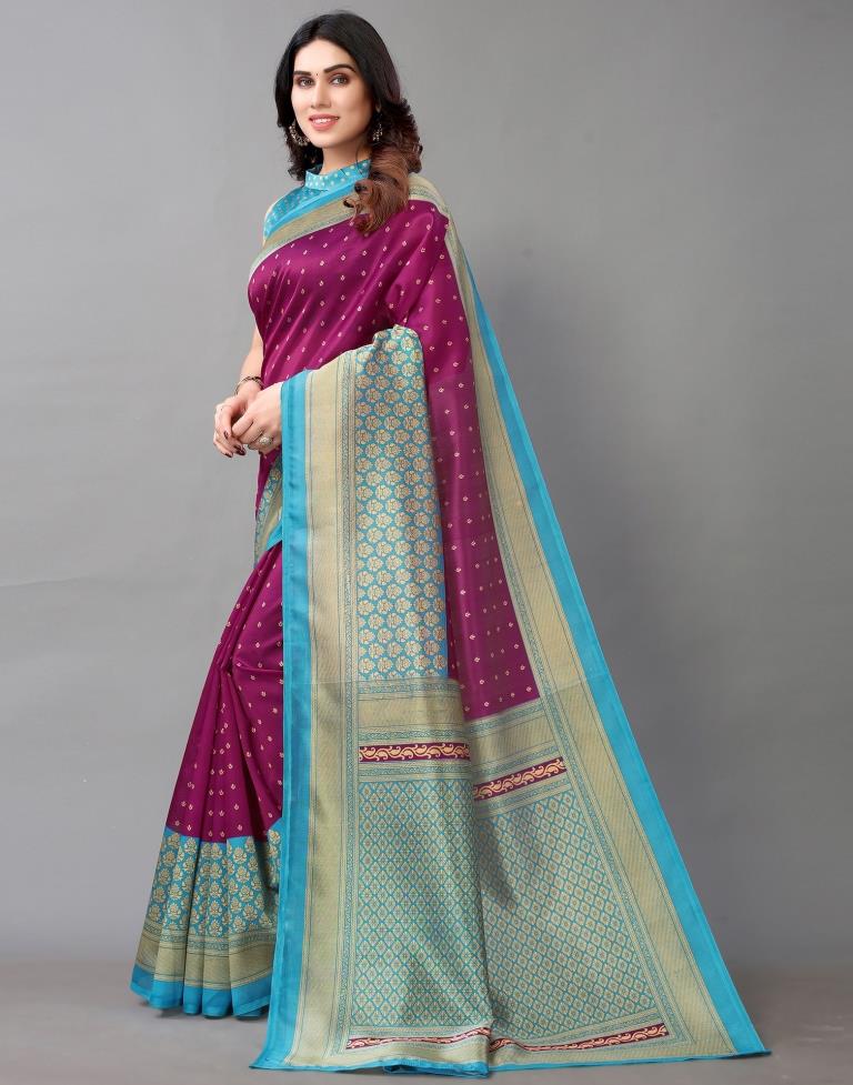 Magenta And Beige Silk Saree | Sudathi