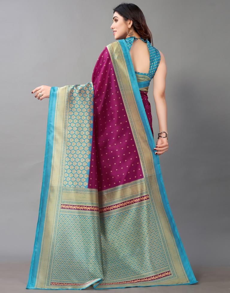Magenta And Beige Silk Saree | Sudathi