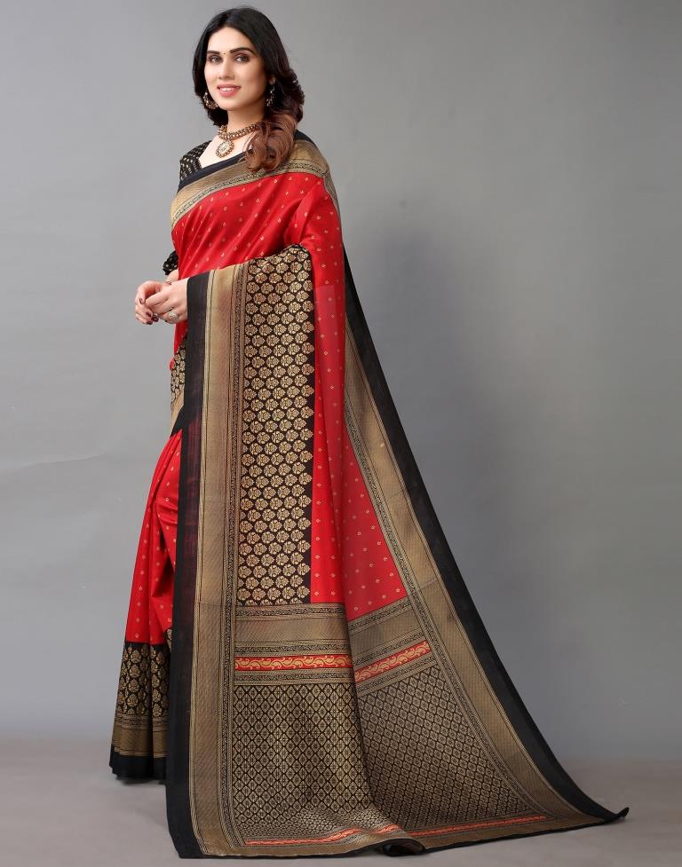 Red And Beige Silk Saree | Sudathi