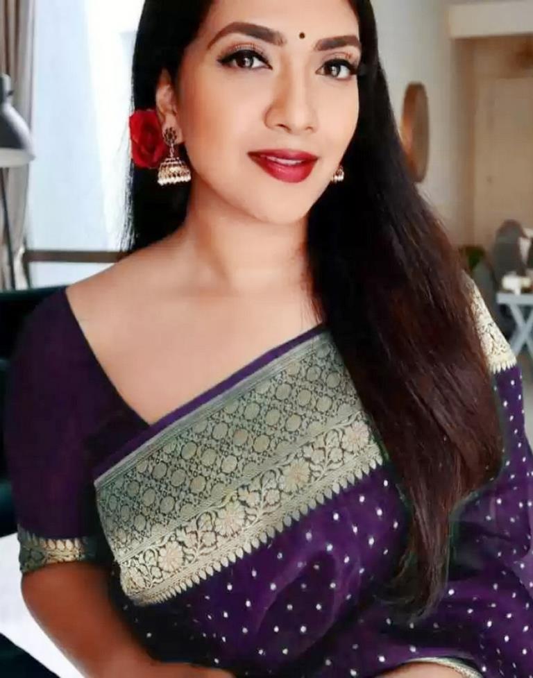 Purple Banarasi Silk Saree | Sudathi