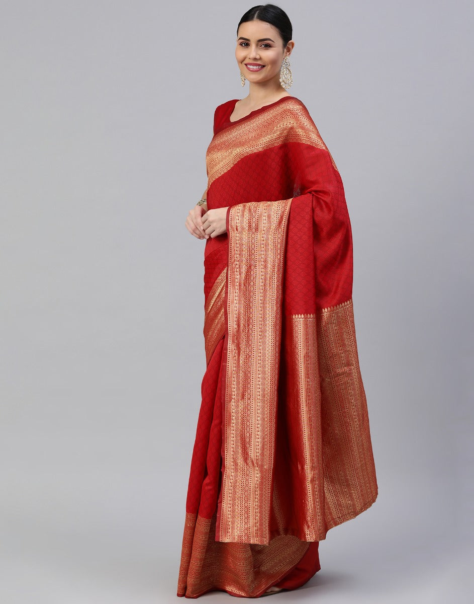 Red Banarasi Silk Saree | Sudathi
