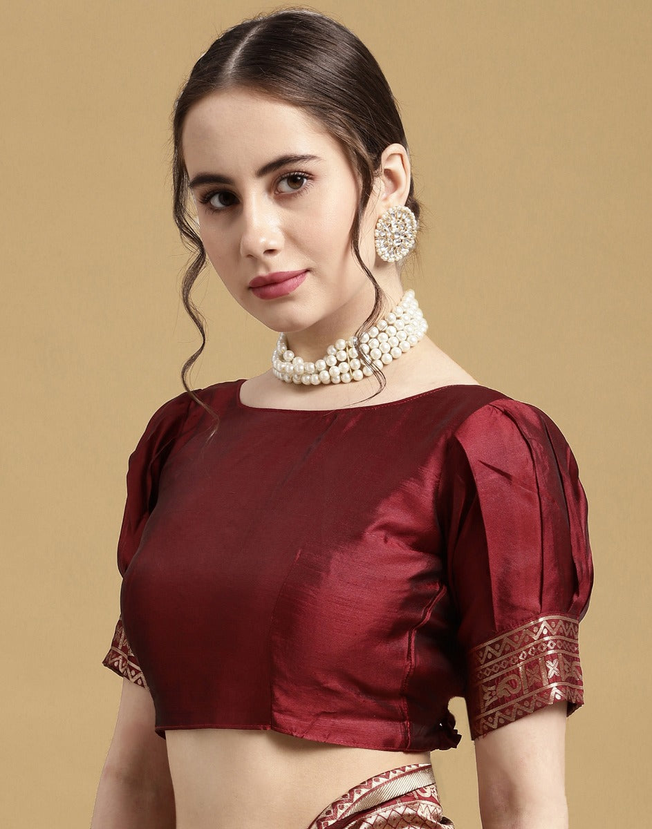 Maroon Kanjivaram Silk Saree | Sudathi