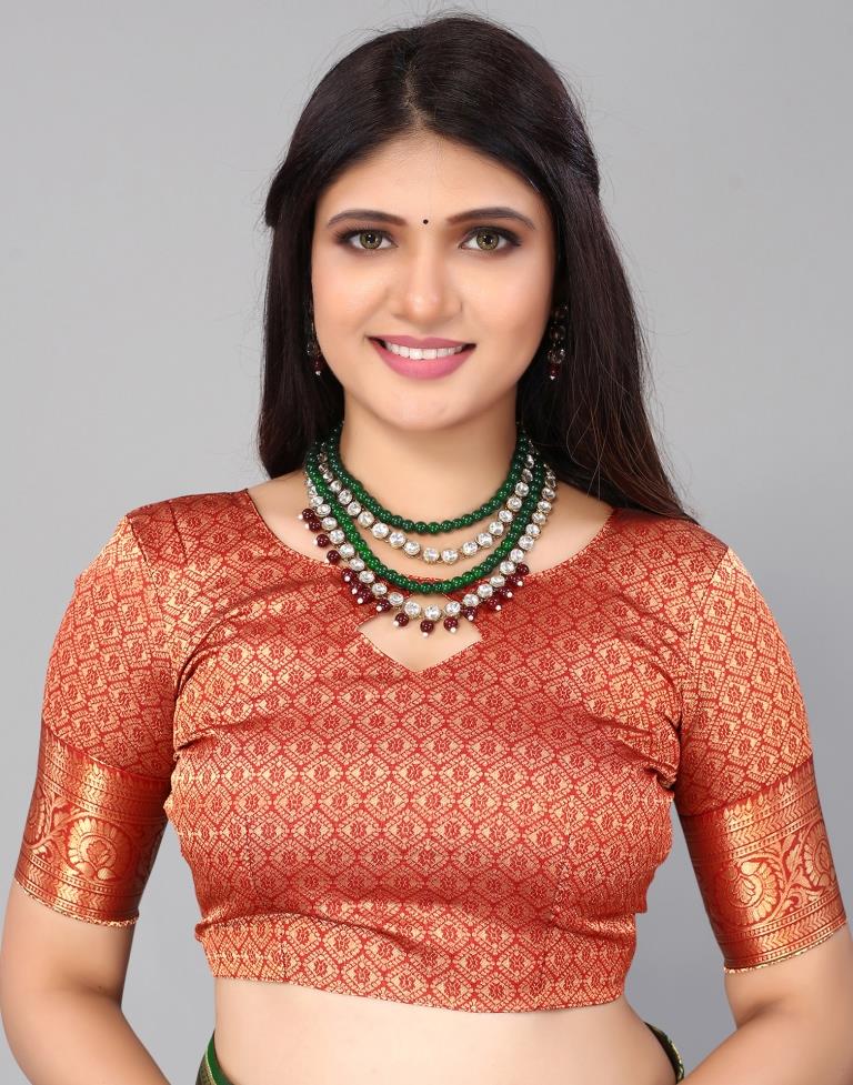 Green And Golden Silk Saree | Sudathi