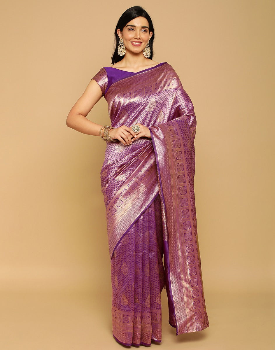 Purple Kanjivaram Silk Saree | Sudathi