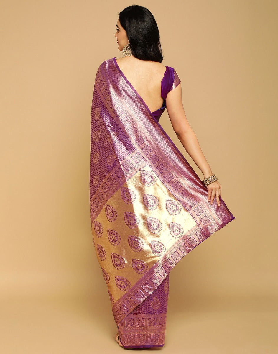 Purple Kanjivaram Silk Saree | Sudathi